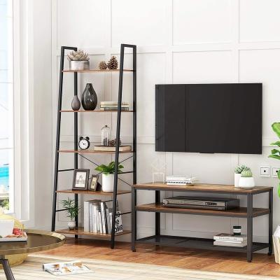 China Sustainable Ladder Shelf, 5-Tier Industrial Shelf, Free Standing Bookcase for sale