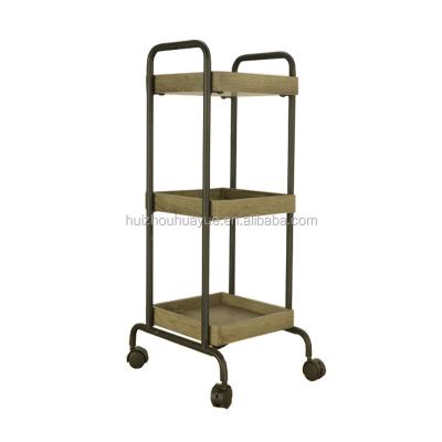 China 3 Layer Kitchen Rack With Rollers / Trolley Shelf for sale