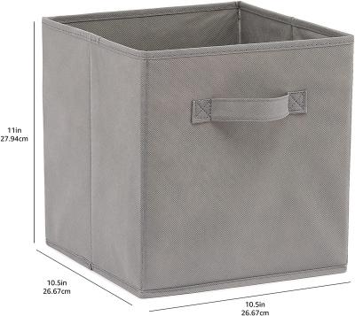 China Viable Foundations Collapsible Fabric Storage Cubes Organizer with Handles, 6 Pack Simple Household Items Foldable Cube Storage Bin for sale