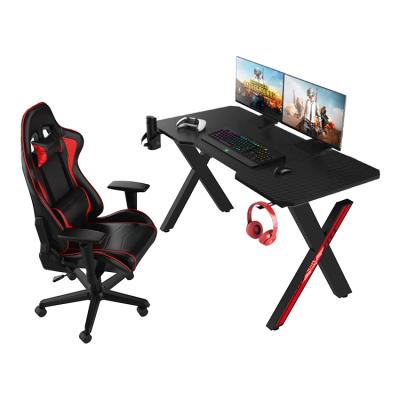 China Other X Shaped Black Ergonomic Gaming Desk Custom PC Gaming Desk for sale