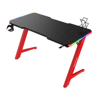 China Ergonomic Extendable Led RGB Lamp Computer Gaming Table Esports Side Gamer Desk 47.2