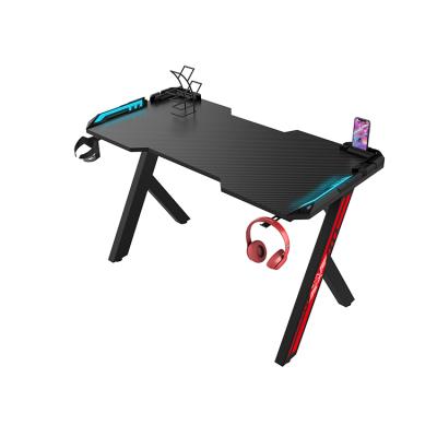 China 31.5 Inch Extendable Carbon Fiber Texture Computer Black Table Gamer Gaming Desk for sale