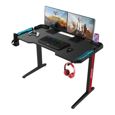 China Expandable T Shaped Battlestation Gaming Desks Small Simple Carbon Fiber Gamer Desk Modern Small Desk for sale