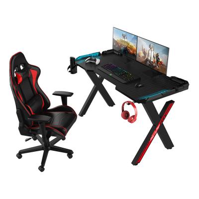 China Other Black Gamer Table Computer Desk Maker With Electric Socket Box Game Desk for sale