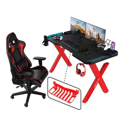 China Other Black Gaming Desktop Computer Table Manufacturer Wireless Charging Function Gaming Desk for sale