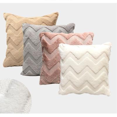 China Wool Decorative Soft Velvet Shorts Plush Tile Covers Luxury Style Cushion Case Shell Pillow For Sofa Bedroom Square for sale