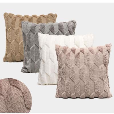 China Wool Decorative Soft Velvet Shorts Plush Tile Covers Luxury Style Cushion Case Shell Pillow For Sofa Bedroom Square for sale