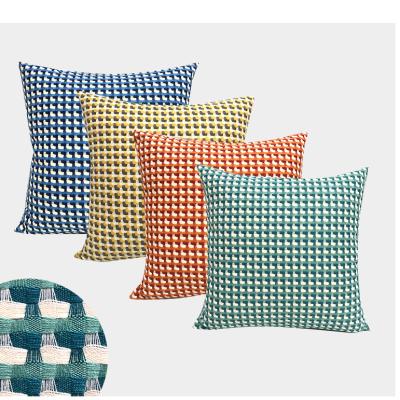 China Docorative Buffalo Check Plaid Throw Pillow Case Cushion Case with Invisible Zipper for Sofa Bedroom Living Room, Multicolor for sale