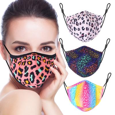 China Unisex Leopard Print Face Cover Soft COTTON Cloth Maskes Fashion Half Face Protector for sale