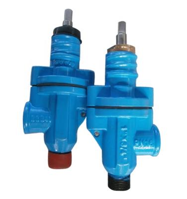 China General Cast Iron Rilsan Or FBE Coating Ductile Type House Connection Iron Angle Valve for sale