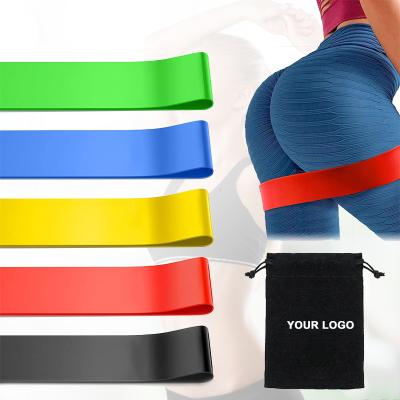 China Bodybuilding One One Private Label Logo Gym Fitness Stretching Set Custom Made Natural Latex Portable Indoor Workout Set of 5 Resistance Bands for sale