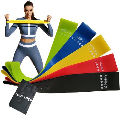 China Factory Wholesale Customizable Amazon Pilates Printed 5 LOGO Fitness Resistance Loop Bands One Level Latex One 600mm*50mm for sale