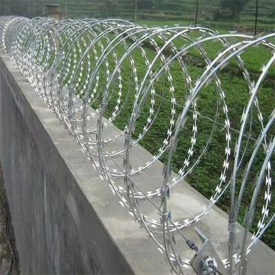 China Hot Sale Cross Razor Barbed Wire Flat Wrap Razor Barbed Wire And Clips Razor Wire for sale