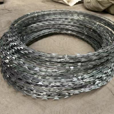 China Security Single Coil Blade Razor Wire Mesh Ideal Restricted Areas for sale