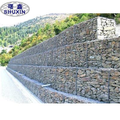 China De dubbele 3.9mm Verdraaide Gegalvaniseerde Steen Gevulde Kooien die van Draadgabion Manden Rots het Breken verhinderen Te koop