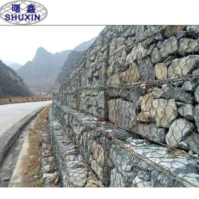 China Hexagon Double Galvanized 3mm Gabion Mesh Basket Preventing Rain Retaining Wall for sale