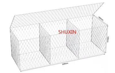 China 3.0mm de 3x1x1m Gegalvaniseerde Gabion Op zwaar werk berekende die Steen van het Dozenijzer voor Wegen en Bruggen wordt gevuld Te koop