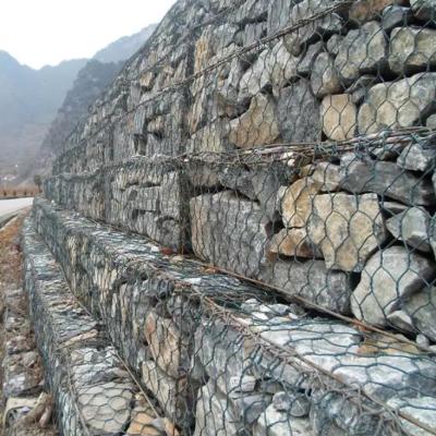 China 2x1x1m Hexagonale Draad Met een laag bedekt Mesh Gabion Hot Dipped Galvanized en Pvc Te koop