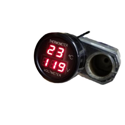 China Mini Car Voltage Meter Voltmeter/Temperature Meter In Car Universal 12V 24V LED Digital Voltmeter/Temperature WF-021-3 Red for sale