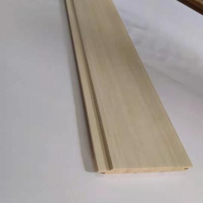 China Pine / Poplar / Pauwnia Board Modern Interior Cladding Grooved Wall Panels for sale