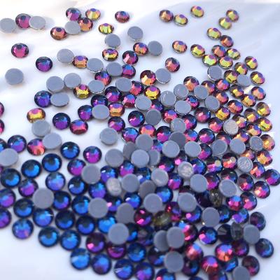 China Wholesale Flatback crystal dmc stones glass hotfix rainbow sapphire rocket blue faux dress stone for sale