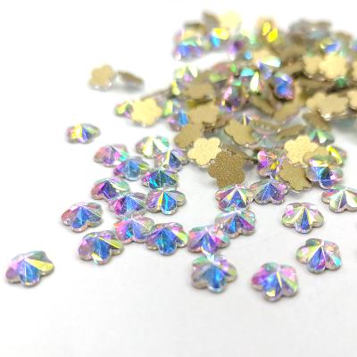 China Hot sale 3d flower shape nail art decoration flat back ab glass rhinestones nail art for sale