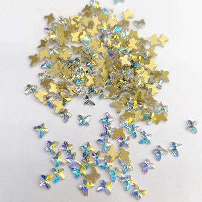 China Wholesale cheap nail art decorations crystal glass 3d faux stone butterfly nail art for sale