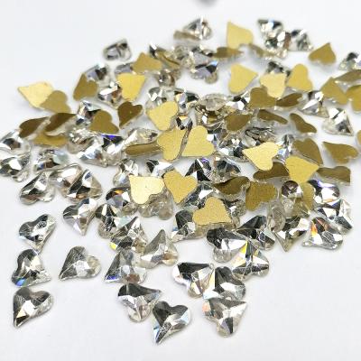 China Cheap Nail Art Decorations Wholesale Rhinestone Crystal Glass 3d Nail Art Heart for sale