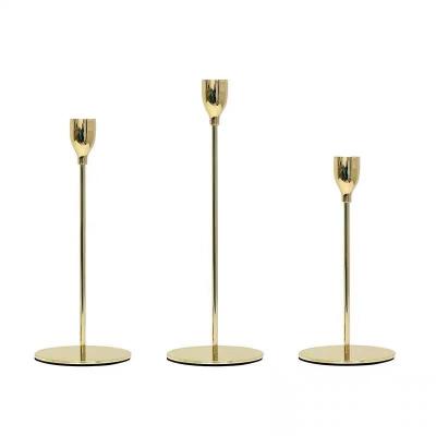 China New Design Weddings Metal Candelabra Set Metal Gold Candlestick For Wedding Centerpiece for sale