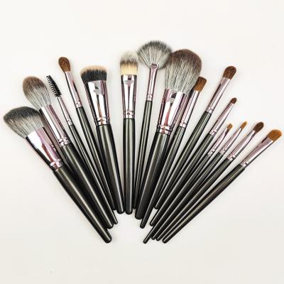 China Angular Blush Powder Eyeshadow Makeup Brush Makeup Tool 15pcs Wholesale Custom Super Soft Goat Hair Animal Makeup Artist Soft Brush Set for sale