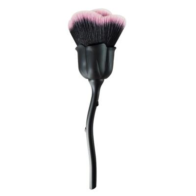 China Angular blush new amzon wholesale custom logo rose handle makeup brush plastic beginners travel single mini powder blush makeup set brush for sale