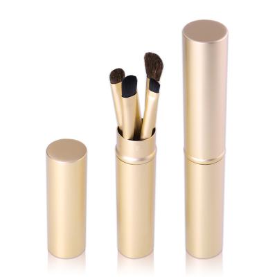 China Angular Blush Wholesale Custom Mini Small Simple Eye Cylinder 5pcs Travel Makeup Brush Logo Makeup Brush Goat Hair Convenient Set for sale