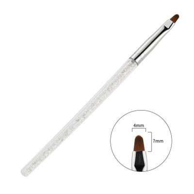 China Beauty Care Make New Factory Tools 2021 OEM Wholesale 1pcs White Crystal Handle Nail Manicure Pen Brush Nail Tools for sale