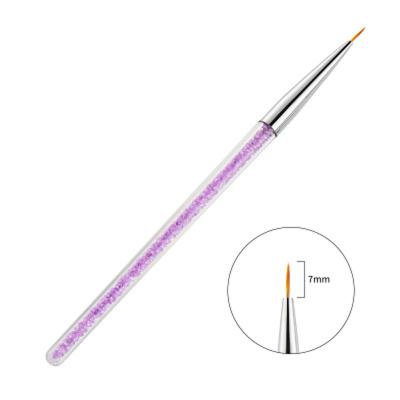 China Beauty Care Make Tools 2021 New Factory Wholesale OEM Single Handle Purple Crystal Nail Painting Brush for sale