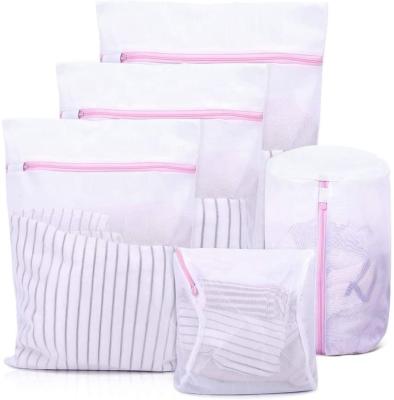 China Foldable RPET Mesh Wash Laundry Bags Set of 2 Laundry Lingerie Bags Zippered Mesh Wash Bag Protects Delicate for sale