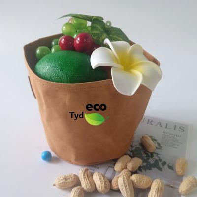 China Kraft Paper Handmade Paper Bags Washable Paper Bags For Food Storage Basket Waterproof Paper Flower Pots for sale