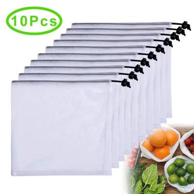 China Reusable And Washable Polyester Mesh Produce Bags See-Through Mesh Bags Grocery Soft-Loop Bags for sale