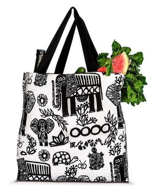 China Handcrafted Shopping Handled 100% Natural Cotton Fabric Eco Friendly And Strong Durable Washable Grocery Tote Bags Cloth Grocery Bags for sale