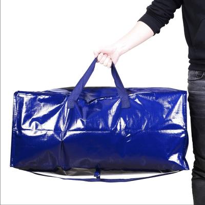 China Extra Large 100L Sustainable Moving Tote Bag Large Zip Shopping Bag Container Backpack Handles With Zipper Closure for sale