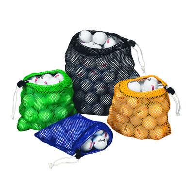 China Customized Nylon Golf Ball Storage Bag Mesh Ball Bag With Drawstring Cusotmized for sale