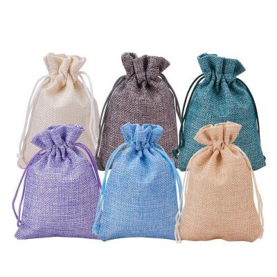 China Gift Burlap Bags Drawstring Gift Bags Jewelry Small Pouch Canvas Gift Bag for sale