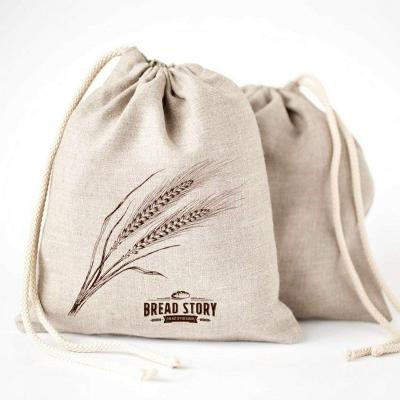 China Reusable Natural Canvas Food Bread Bags Safe Indian Food Storage Jute Drawstring Bag Wedding Gift Bags for sale