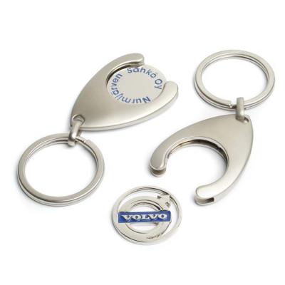 China Metal Key Chain Manufacturers Metal UK Trolley Insert Custom Logo Keychain Souvenir Coin Key Chain For Supermarket Shopping Cart Brand for sale