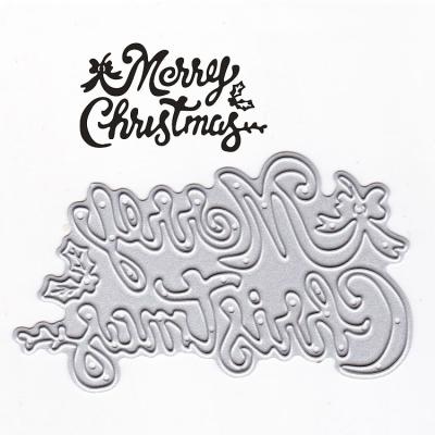 China USA Merry Christmas Hot Selling Scrapbook Wholesale Metal Cutting Die Letters Cutting Dies For Card Making for sale