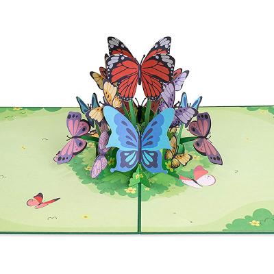 China China Best Selling Handwork Masterpiece Butterfly Yaosheng Custom Thank You Card 3D Auto Pop Up Invitation Greeting Cards for sale