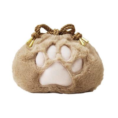 China Promotional Wholesale Cute Cat Paw Drawstring Fashion Gift Cosmetic Bag For Girl, Custom Beauty Comfortable Makeup Organizer Bag Small for sale