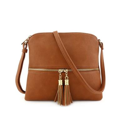 China Fashion Lady's Wholesale Casual Large Capacity Life PU Cross - Body Bag With Tassels, Multifunctional Long Strap Shoulder Cross - Body Bag for sale