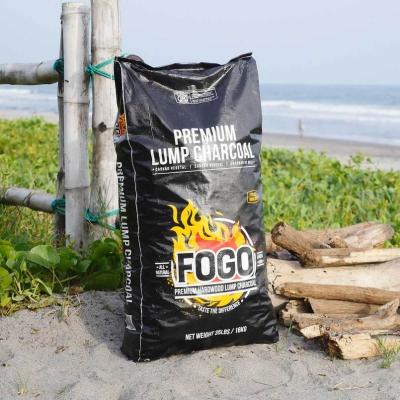 China Free Samples 35lbs Recyclable BBQ Briquette Super Premium Lump Charcoal Bag for sale