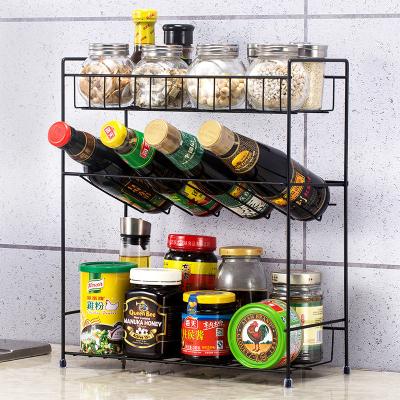 China Tieyi Multilayer Stainless Steel Seasoning Rack Countertop Floor Seasoning Rack Supplies Storage Rack for sale