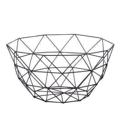 China Morden Geometric Metal Fruit Basket Iron Home Storage Snack Basket Storage Basket for sale